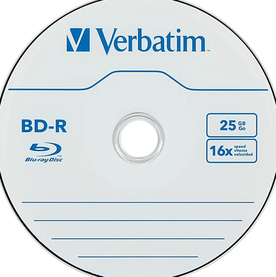 Verbatim BD-R 25GB 16X with Branded Surface - 50pk Spindle - 50pk Spindle