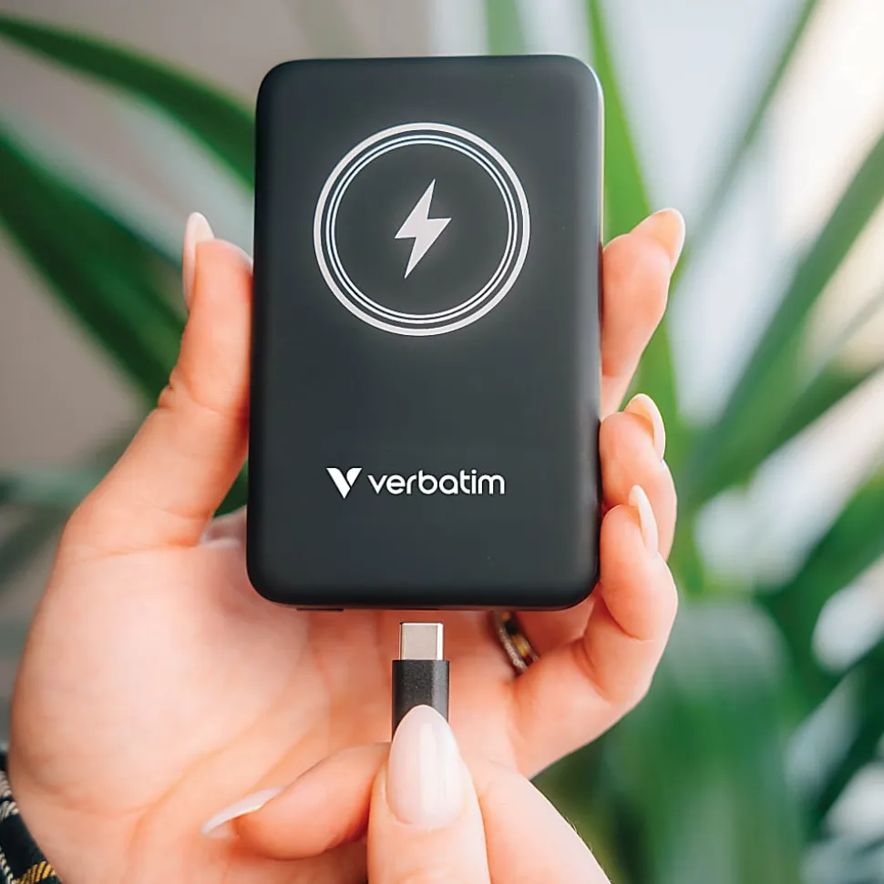 Verbatim Charge 'n' Go Magnetic Wireless Power Bank, Black, 32240