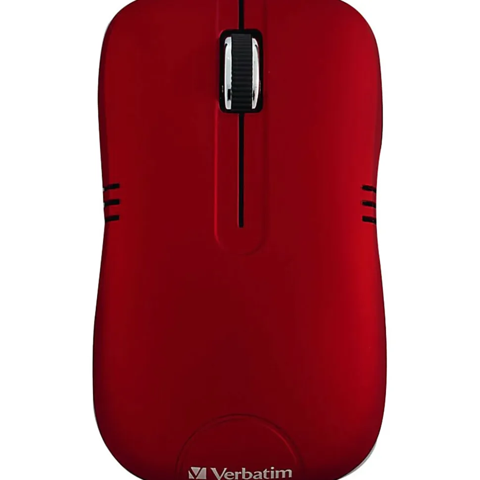 Verbatim® Commuter Series USB Type-A Wireless Notebook Optical Mouse, Matte Red, 99767