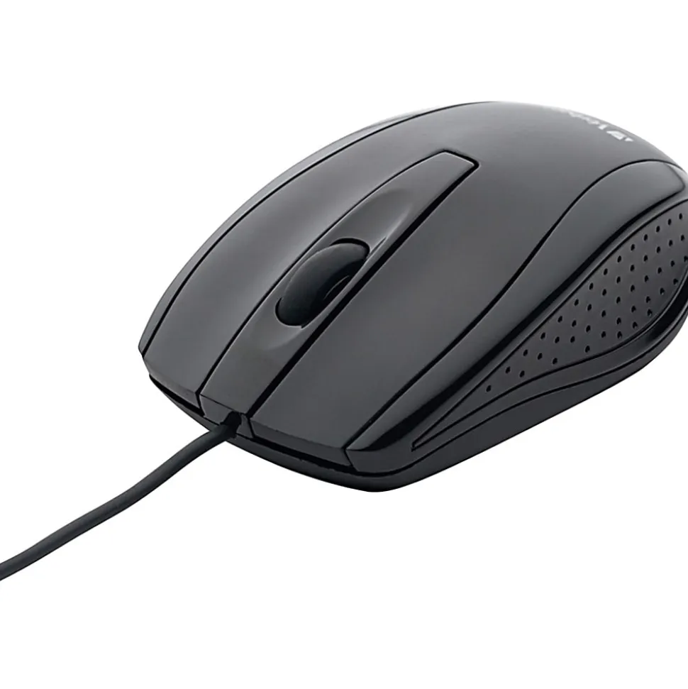 Verbatim Corded Optical Mouse - Black - Optical - Cable - Black - Scroll Wheel - 1 Each