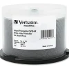Verbatim Inkjet Printable DVD+R Discs, 4.7GB, 16x, Spindle, White, 50/Pack