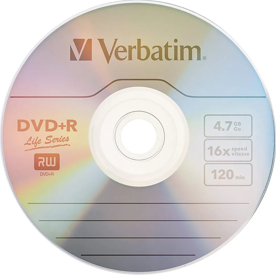 Verbatim® Life Series DVD+R Spindle, Pack Of 100