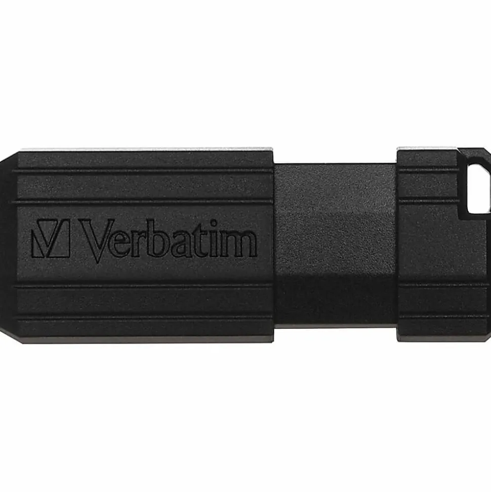 Verbatim® PinStripe USB Flash Drive, 32GB, Black, Pack Of 10