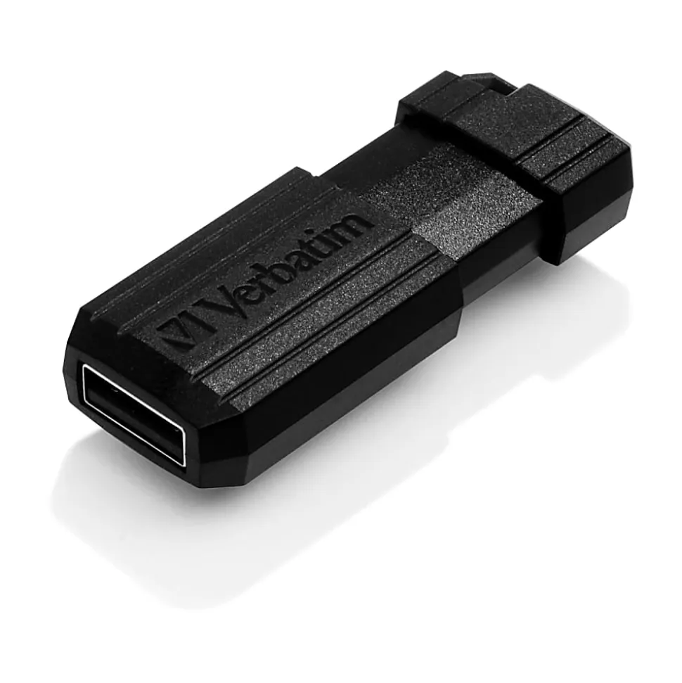 Verbatim® PinStripe USB Flash Drive, 16GB, Black