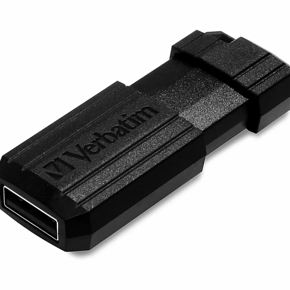 Verbatim® PinStripe USB Flash Drive, 16GB, Black