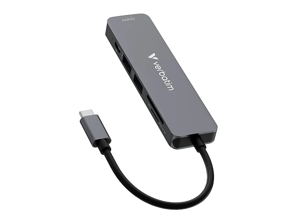 Verbatim 6-Port USB-C Essentials Multiport Hub, Gray
