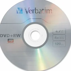 Verbatim® QZ2776 DVD+RW Disc Spindle, Silver, Pack Of 10