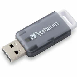Verbatim® SeaGlass USB 3.2 Gen 1 Flash Drive, 64GB, Gray, 71273