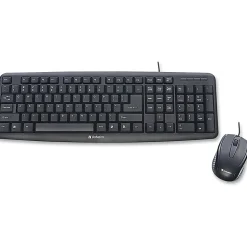 Verbatim® Slimline Corded USB Keyboard & Mouse Combo, Black