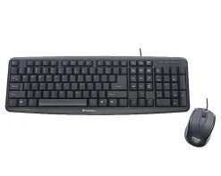 Verbatim® Slimline Corded USB Keyboard & Mouse Combo, Black