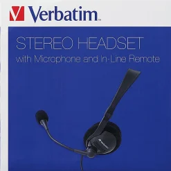 Verbatim Stereo Headset with Microphone and In-Line Remote - Stereo - USB Type A - Wired - 32 Ohm - 20 Hz to 20 kHz - 70723