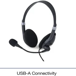Verbatim Stereo Headset with Microphone and In-Line Remote - Stereo - USB Type A - Wired - 32 Ohm - 20 Hz to 20 kHz - 70723