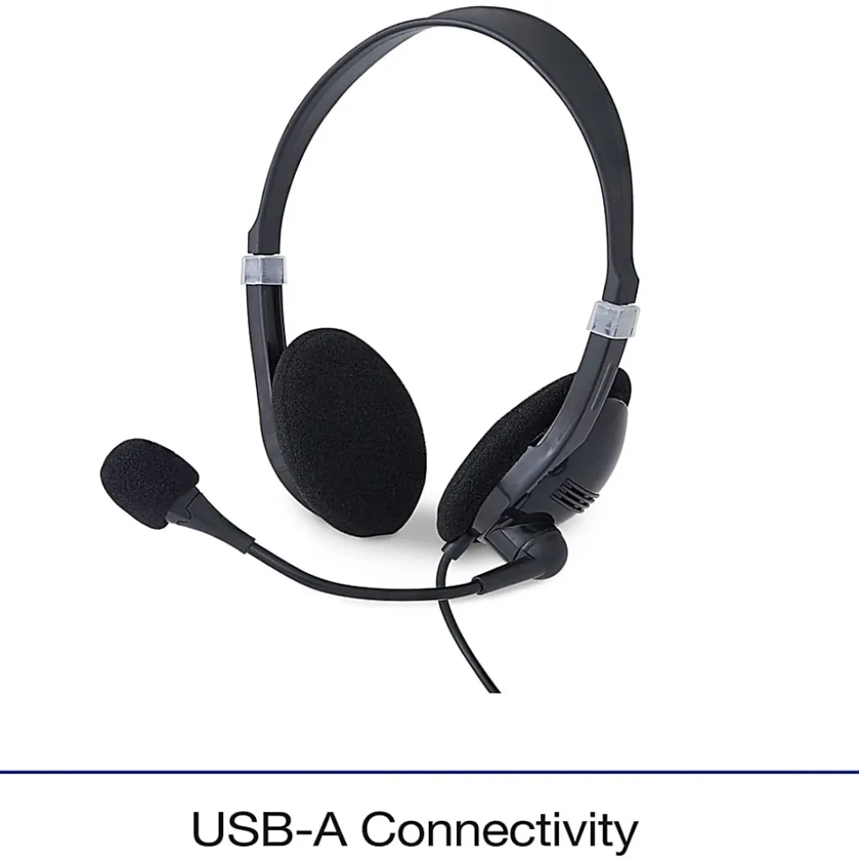 Verbatim Stereo Headset with Microphone and In-Line Remote - Stereo - USB Type A - Wired - 32 Ohm - 20 Hz to 20 kHz - 70723