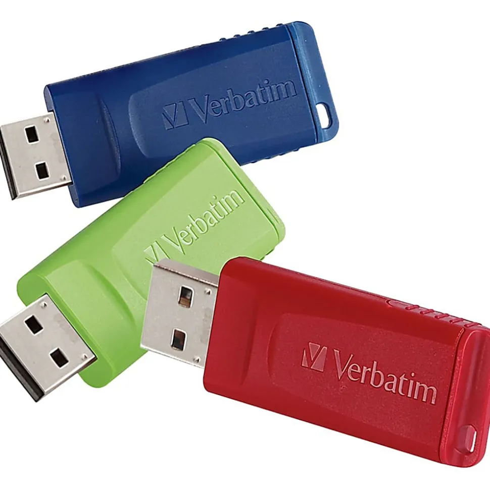 Verbatim Store 'n' Go USB Flash Drive, 8GB, Pack of 3