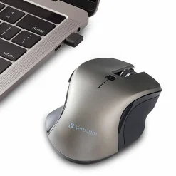 Verbatim USB-C™ Wireless Blue LED Mouse - Graphite - Blue LED/Optical - Wireless - Radio Frequency - 2.40 GHz - 70245