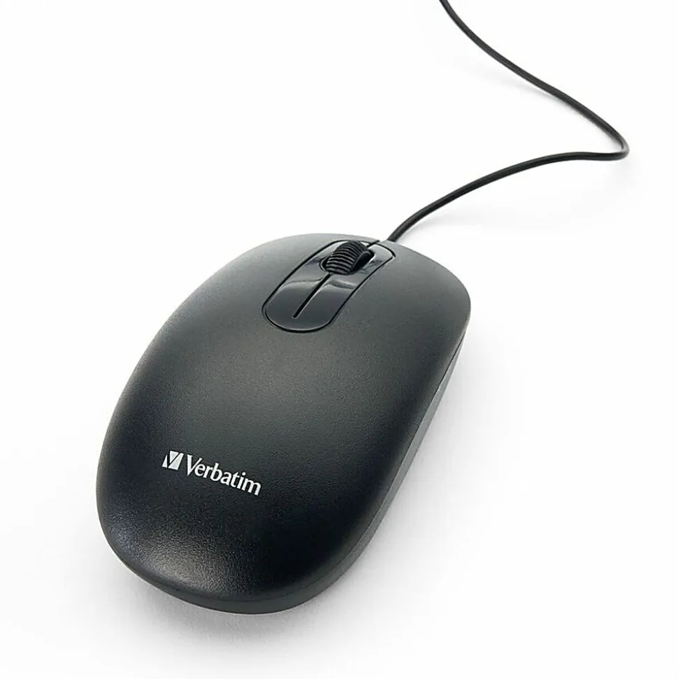 Verbatim Wired Keyboard and Mouse - USB Cable Keyboard - USB Mouse - 1000 dpi - Multimedia Hot Key(s) - 70734