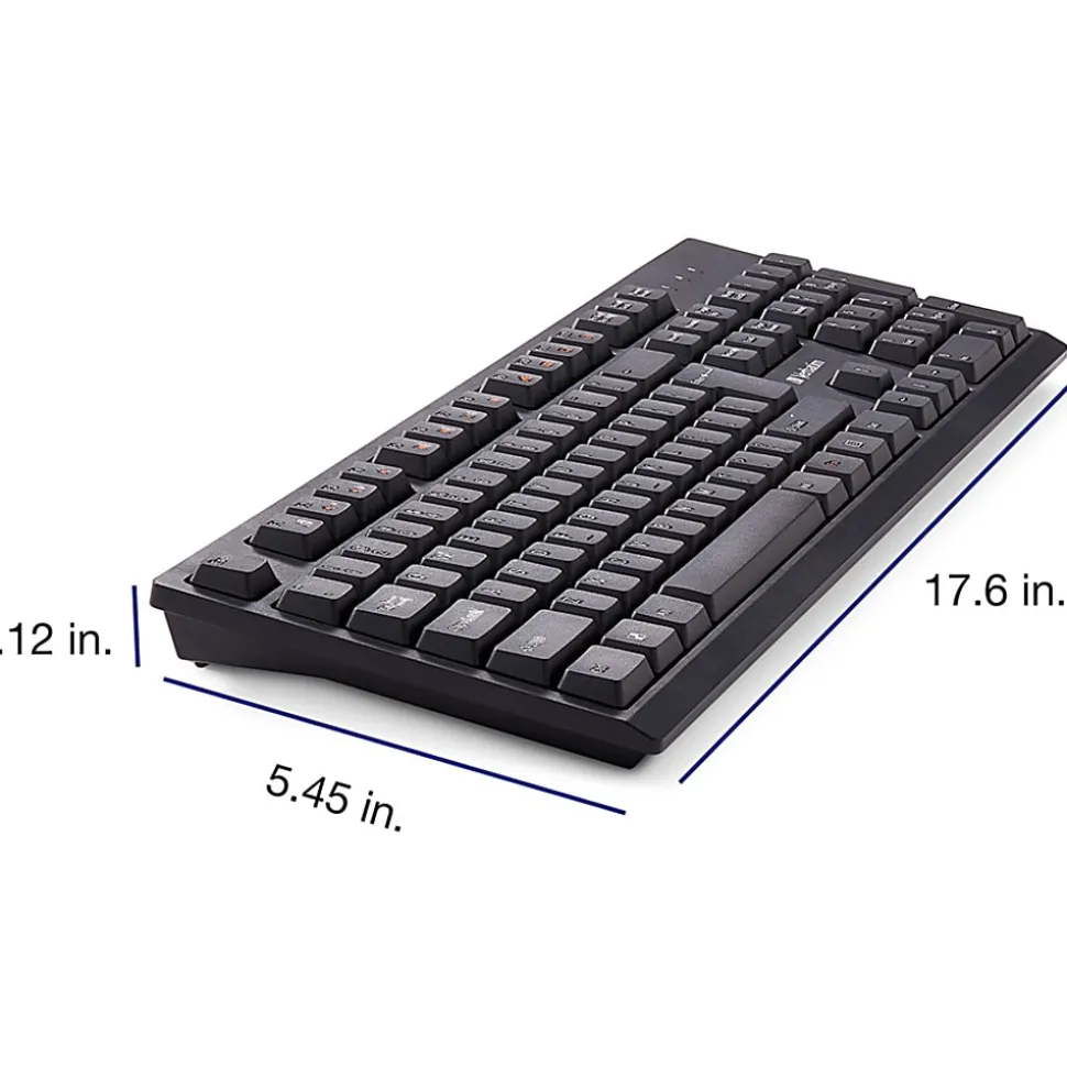 Verbatim Wireless Keyboard and Mouse - USB Type A Wireless Bluetooth 2.40 GHz Keyboard - USB Type A Wireless Mouse - 70724