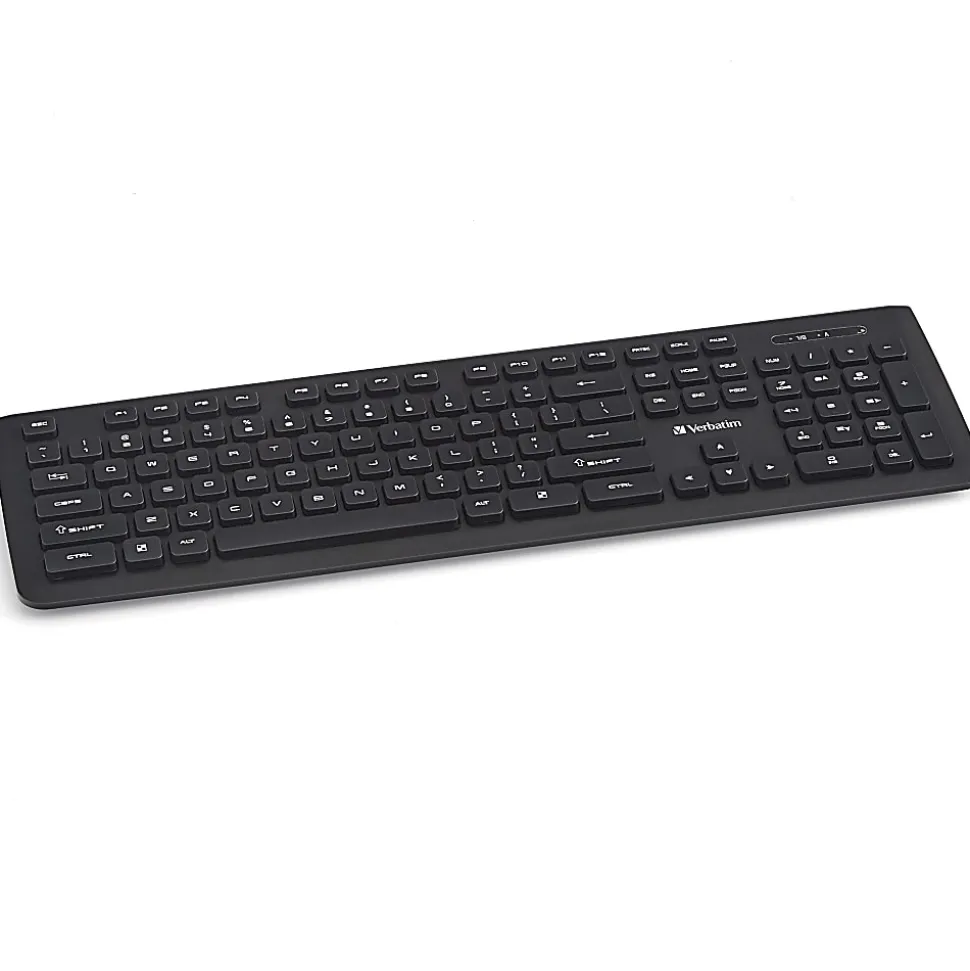 Verbatim Wireless Slim Keyboard - Wireless Connectivity - RF - USB Type A Interface - Computer - PC, Windows, Mac OS, Linux - 99793