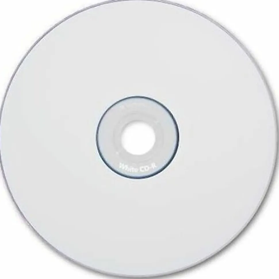 Verbatim® 52X CD-R Discs With Blank White Surface, 700MB/80 Minutes, Pack Of 100