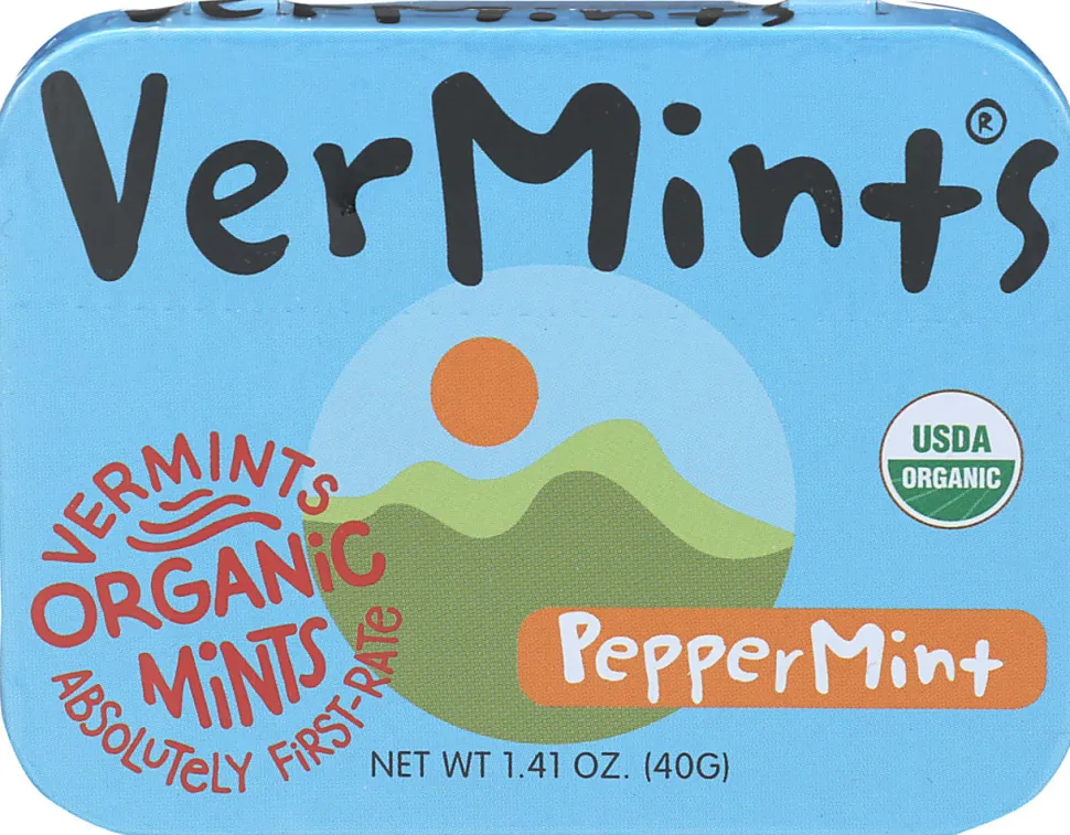 VerMints Organic Breath Mints, Peppermint, 1.41 Oz, Total Qty 6