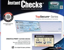 VersaCheck Instant Checks TopSecure Bundle, Form #1000, Business Voucher, Blue Elite, 250 Sheets, Download/Disc/Product Key