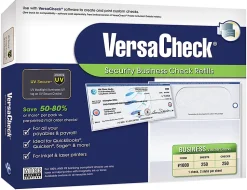 VersaCheck UV Secure Business Check Refills, Form #1000, Business Voucher, Blue Elite, 250 Sheets, Download/Product Key