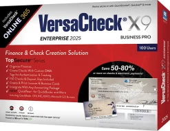 VersaCheck X9 Enterprise 2025 - 100 Users + VersaCheck ONLINE Pro 1 Year Subscription Bundle