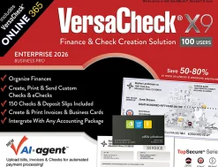 VersaCheck X9 Enterprise 2026 + VersaCheck ONLINE Pro Bundle, 100 Users, 1-Year Subscription, PC, Download