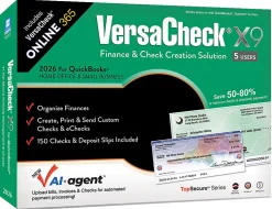 VersaCheck X9 2026 For QuickBooks + VersaCheck ONLINE Gold Bundle, 5 Users, 1-Year Subscription, PC, Download