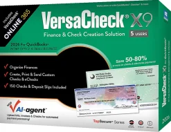 VersaCheck X9 2026 For QuickBooks + VersaCheck ONLINE Gold Bundle, 5 Users, 1-Year Subscription, PC, Download