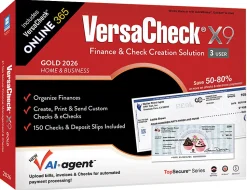 VersaCheck X9 Gold 2026 + VersaCheck ONLINE Gold Bundle, 3 Users, 1-Year Subscription, PC, Download