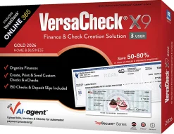 VersaCheck X9 Gold 2026 + VersaCheck ONLINE Gold Bundle, 3 Users, 1-Year Subscription, PC, Download