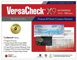VersaCheck® X9 INKcrypt Enterprise Software, 2023, For 100 Users, Windows® 8.1/10/11, Disc/Product Key