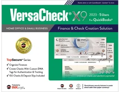 VersaCheck® X9 INKcrypt For QuickBooks® Software, 2023, For 5 Users, Windows® 8.1/10/11, Disc/Product Key