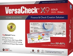 VersaCheck® X9 INKcrypt Gold Software, 2023, For 3 Users, Windows® 8.1/10/11, Disc/Product Key
