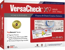 VersaCheck® X9 INKcrypt Gold Software, 2023, For 3 Users, Windows® 8.1/10/11, Disc/Product Key