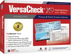 VersaCheck® X9 INKcrypt Professional Software, 2023, For 20 Users, Windows® 8.1/10/11, Disc/Product Key