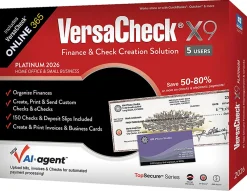 VersaCheck X9 Platinum 2026 + VersaCheck ONLINE Platinum Bundle, 5 Users, 1-Year Subscription, PC, Download
