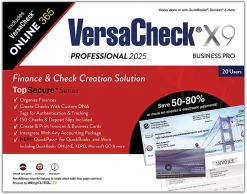 VersaCheck X9 Professional + VersaCheck ONLINE Pro Bundle, 2025, For 20 Users, 1-Year Subscription, PC, Product Key/Download
