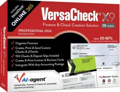 VersaCheck X9 Professional 2026 + VersaCheck ONLINE Pro Bundle, 20 Users, 1-Year Subscription, PC, Download