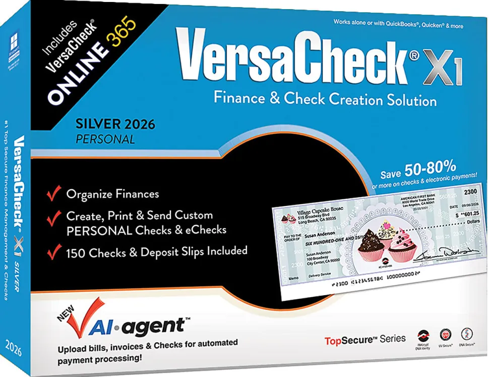 VersaCheck X1 Silver 2026 + VersaCheck ONLINE Silver Bundle, 1-Year Subscription, PC, Download