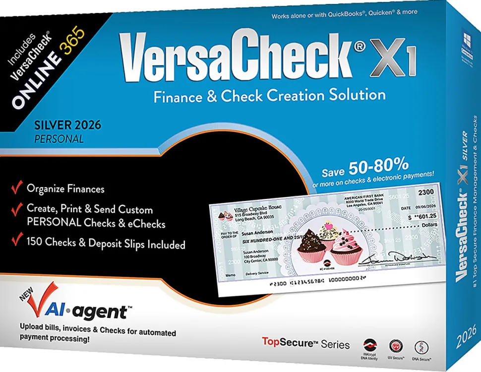 VersaCheck X1 Silver 2026 + VersaCheck ONLINE Silver Bundle, 1-Year Subscription, PC, Download