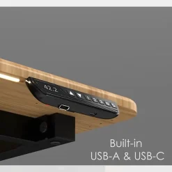 VersaDesk® Foundry Bench® Electric Portable Height Adjustable Standing Desk, 48”W, Black/Bamboo