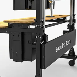VersaDesk® Foundry Bench® Electric Portable Height Adjustable Standing Desk, 48”W, Black/Bamboo