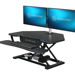 VersaDesk PowerPro Corner Sit-To-Stand Height-Adjustable Electric Desk Converter, 36