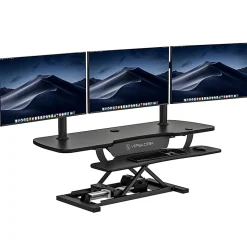 VersaDesk PowerPro Sit-To-Stand Height-Adjustable Electric Desk Converter, 48”W, Black