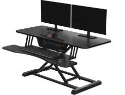 VersaDesk Power Riser  Sit-To-Stand Height-Adjustable Electric Desk Converter, 40"W x 24"D, Black