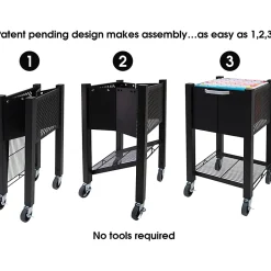 Vertiflex® SmartWorx Sidekick Steel File Cart, 27 3/4"H x 15"W x 16 1/2"D, Black