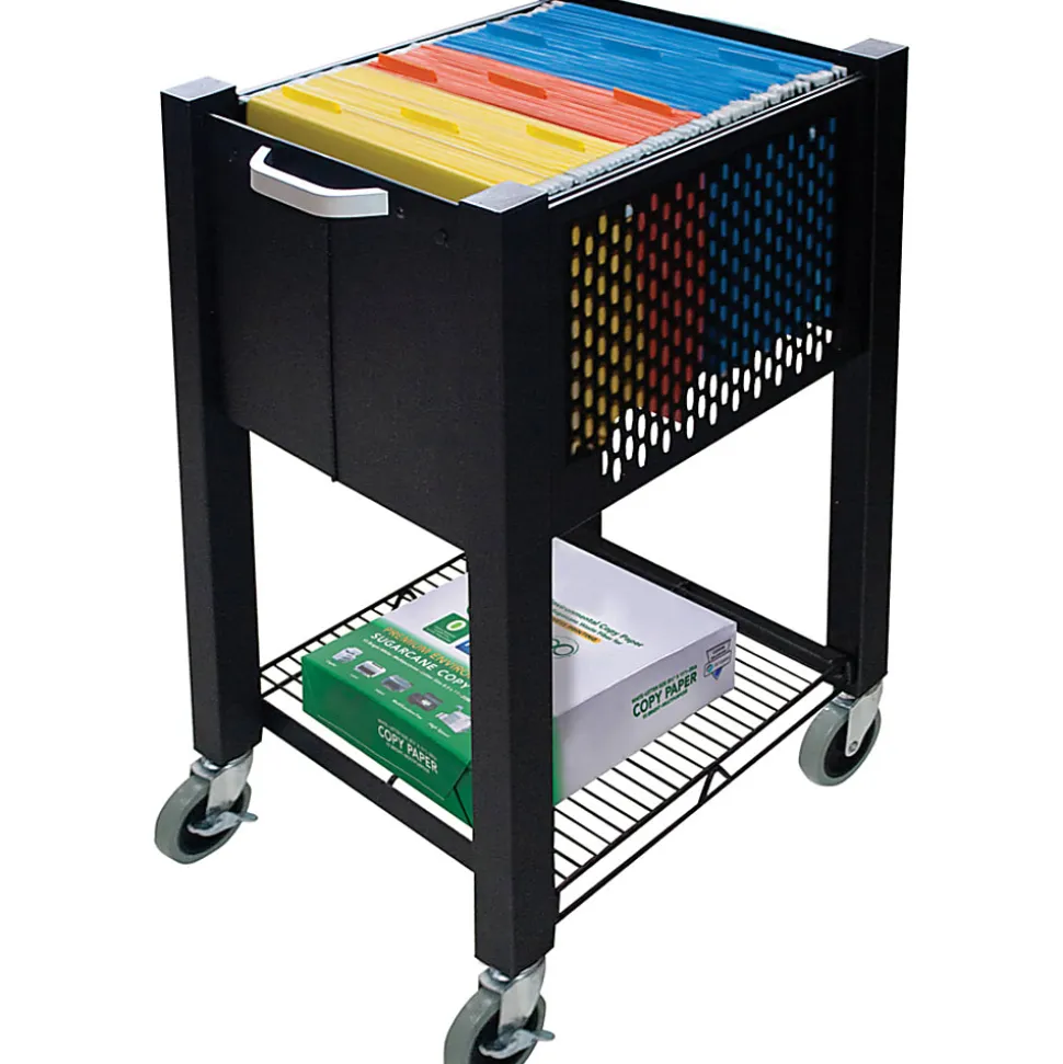 Vertiflex® SmartWorx Sidekick Steel File Cart, 27 3/4"H x 15"W x 16 1/2"D, Black
