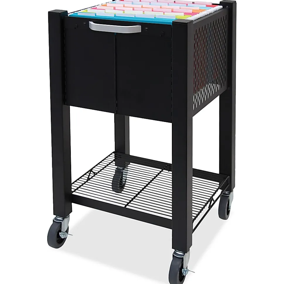 Vertiflex® SmartWorx Sidekick Steel File Cart, 27 3/4"H x 15"W x 16 1/2"D, Black